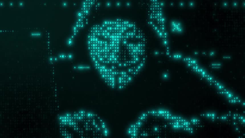 An animation of a hacker