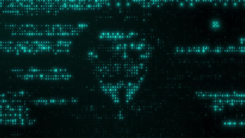 An animation of a face with a mask on it