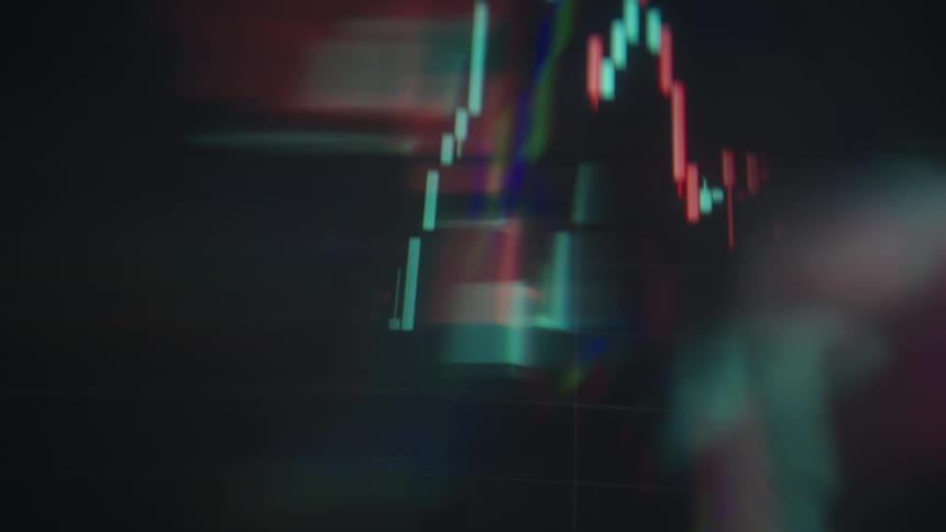 The line graph goes up and down on the monitor