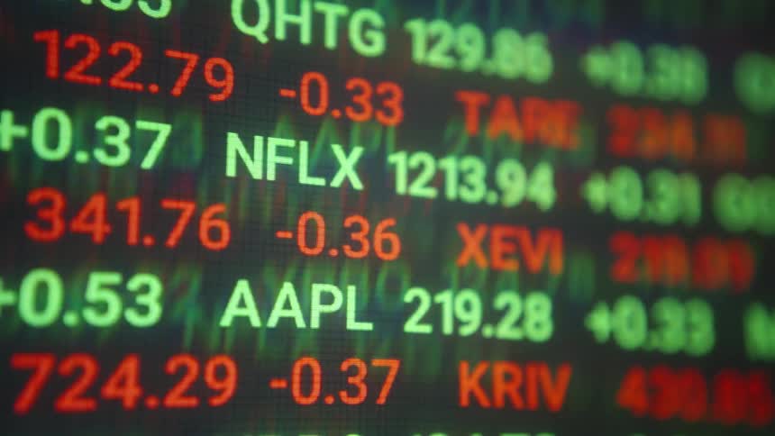 Stock numbers are rising and falling on the ticker