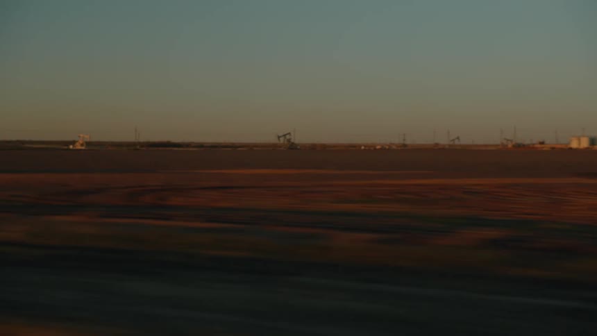 A view of farm land at susnet