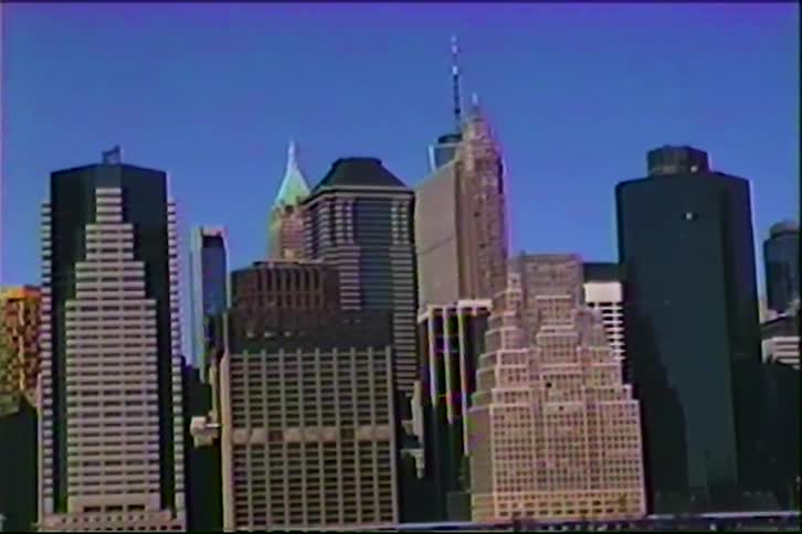 City skyscrapers under a clear blue sky