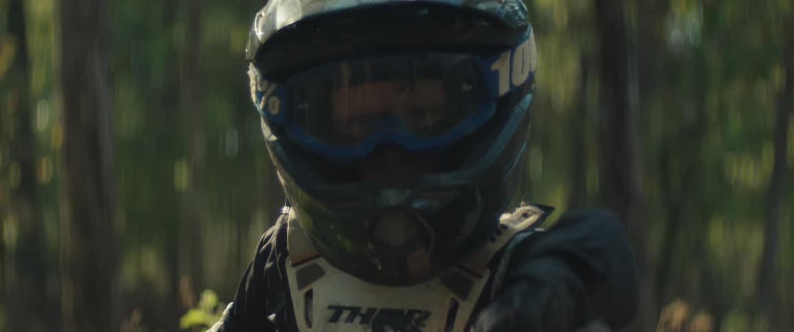 A person on a motorcycle