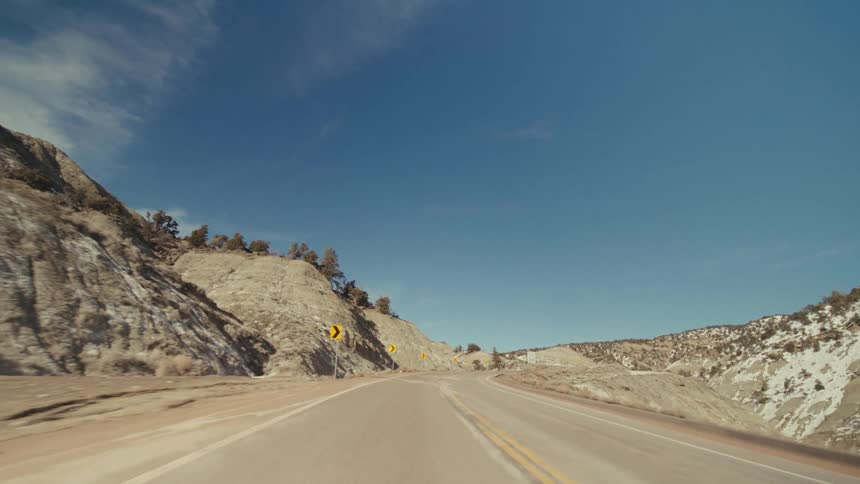 Trees and plants on mountains and canyons along the roadside
