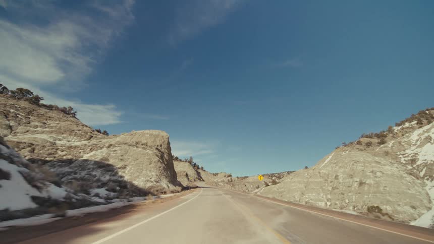 Trees and plants on mountains and canyons along the roadside