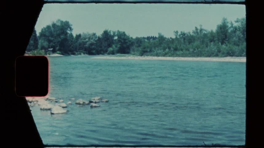 A river flows on a sunny summer day