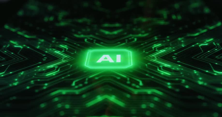 The person touches the computer board and it lights up green