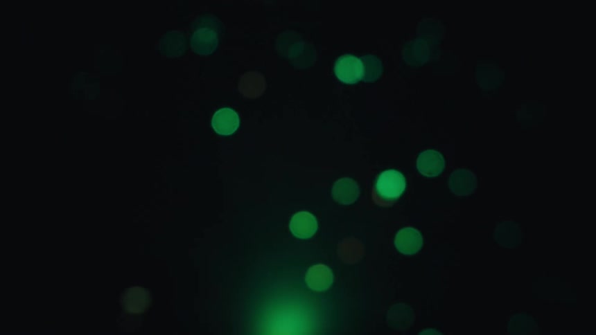 A close up of blue and green lights
