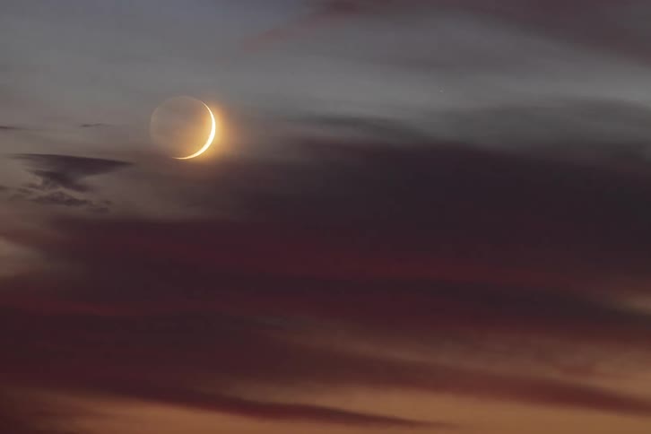 A view of an eclipse moving across the sky