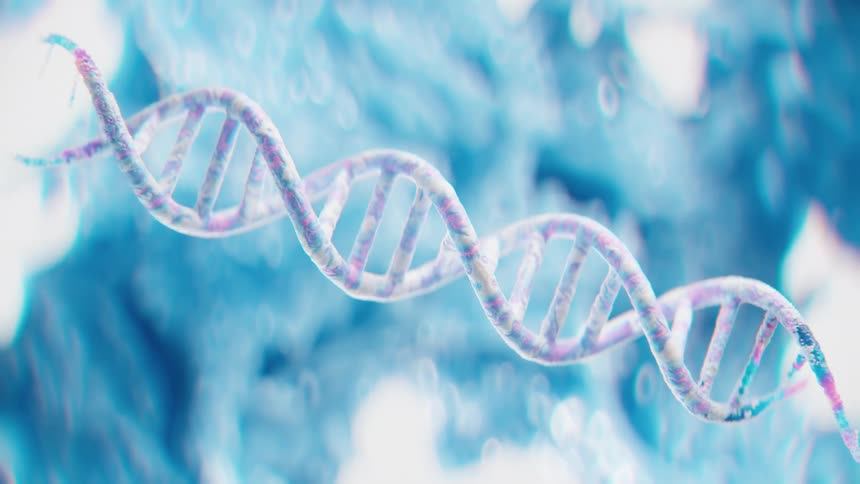 The dna strand is spinning