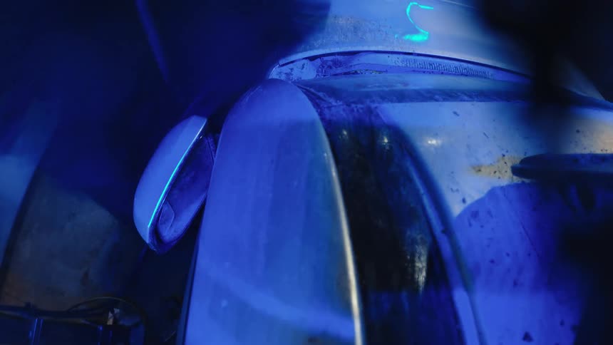 A car in a carwash