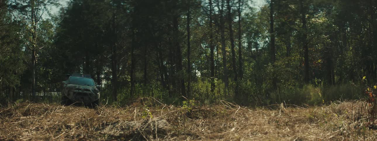 A vehicle driving off road