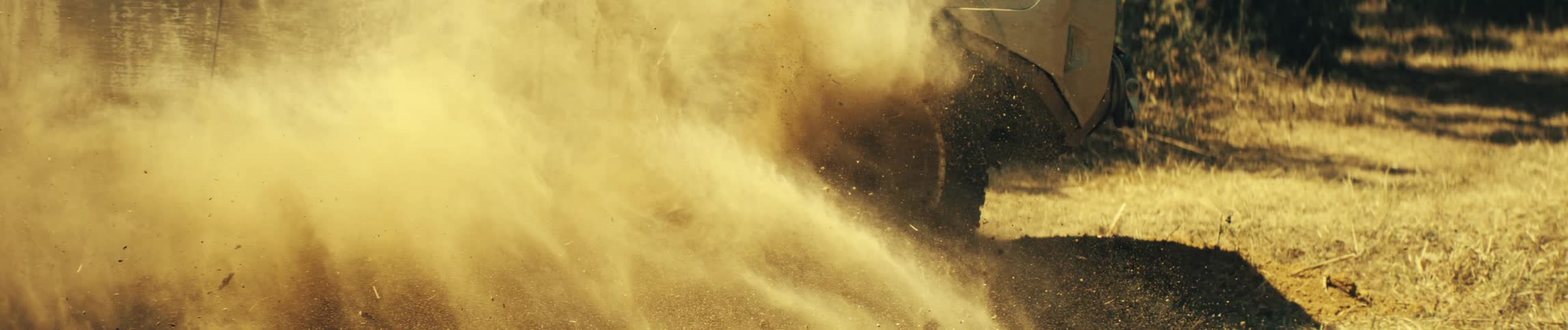 A vehicle driving off road