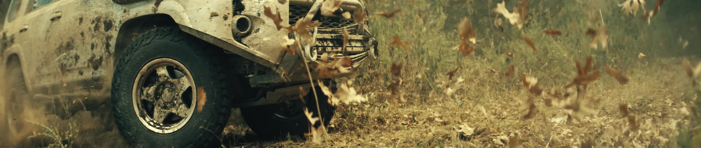 A car driving outdoors off road