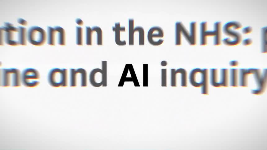 Closeup of a screen showing a news article on ai transforming customer service and autonomous robots