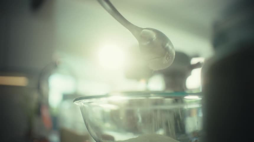 A person baking in a kitchen