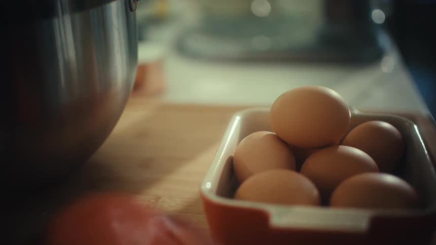 A group of eggs sitting on a table