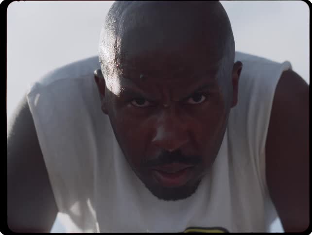 A man sweating after running outdoors