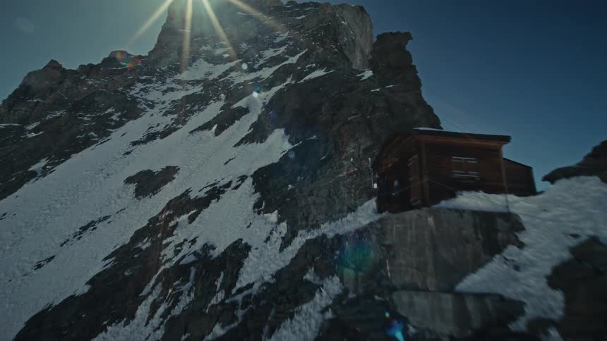 Passing the Solvay Hut with an FPV Cinelifter Drone
