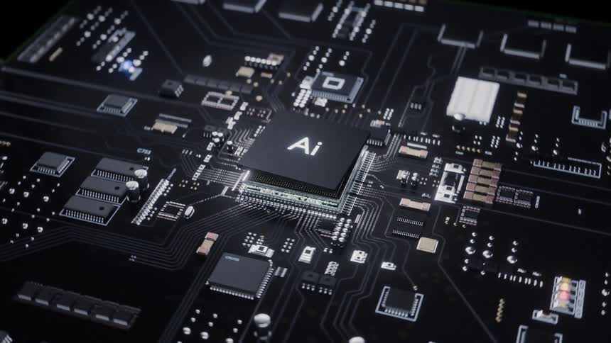 Ai cpu chip lands in the socket of a motherboard