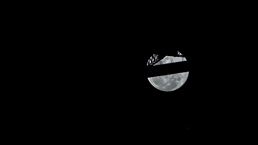 A time lapse of the moon rising