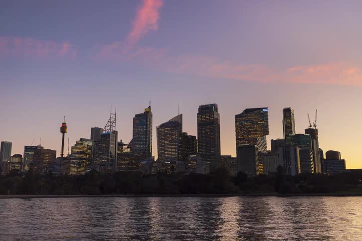 Metropolitan buildings and skyscrapers on the sydney australia skyline on the coast