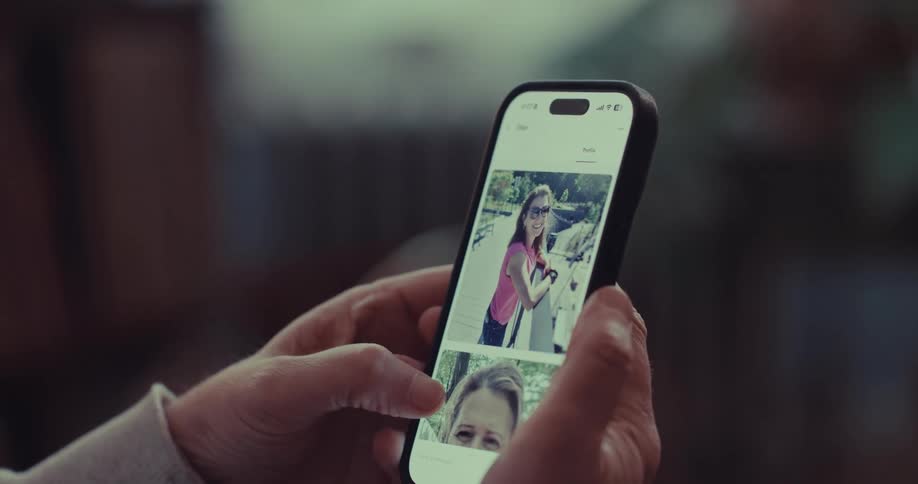 A person scrolling on a smartphone