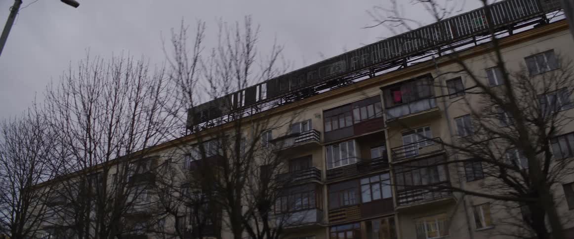 The exterior of an apartment building