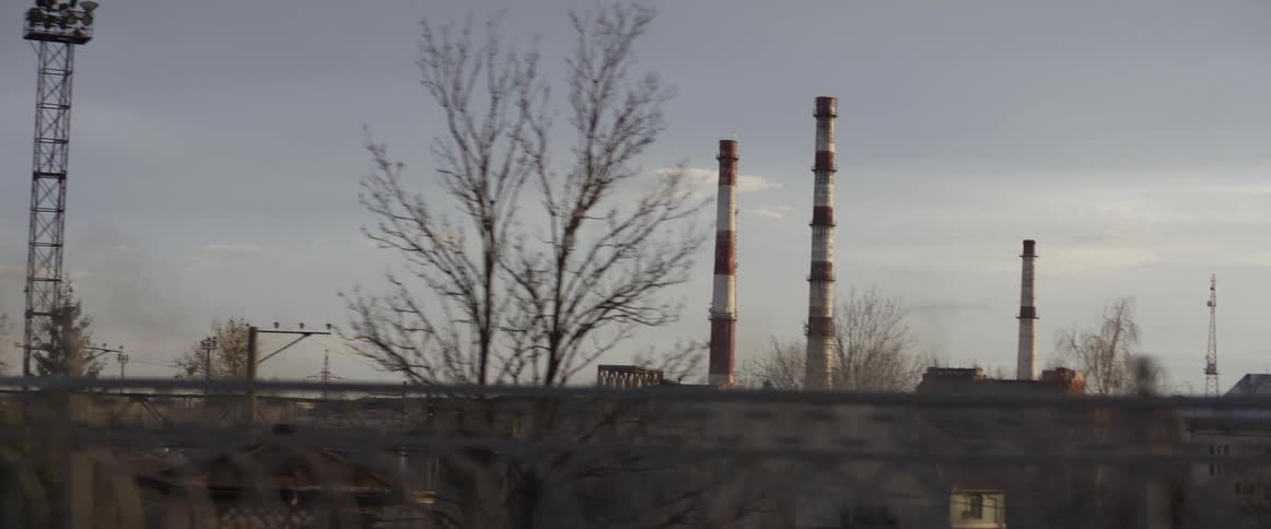 A view of some cooling towers on a power plant
