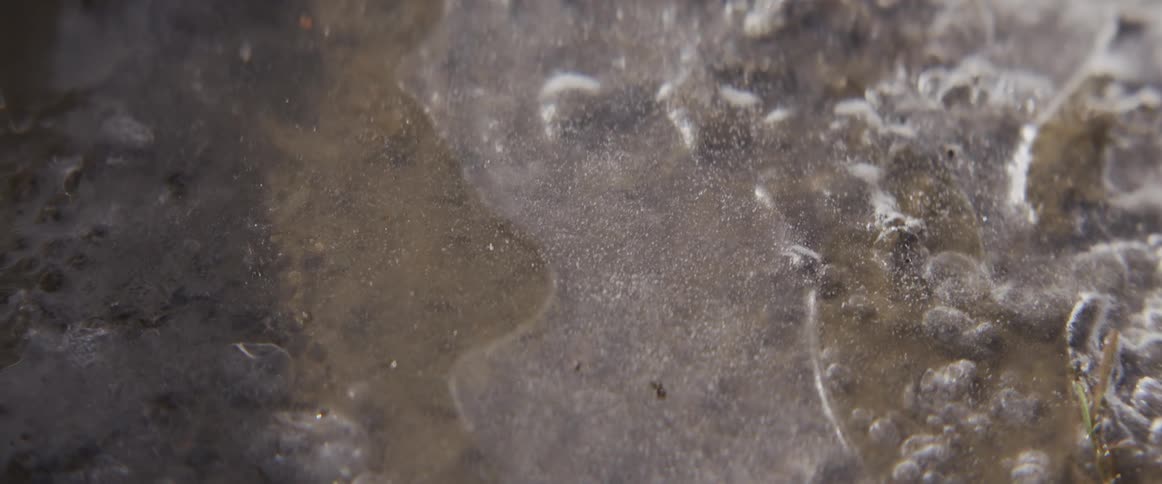 The water is moving over the sand