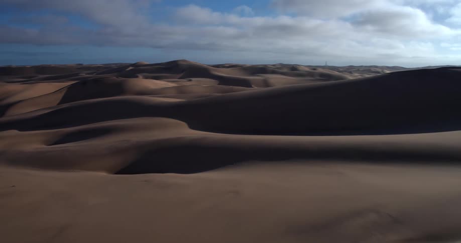 Sand dunes forming ripples in desert landscape
