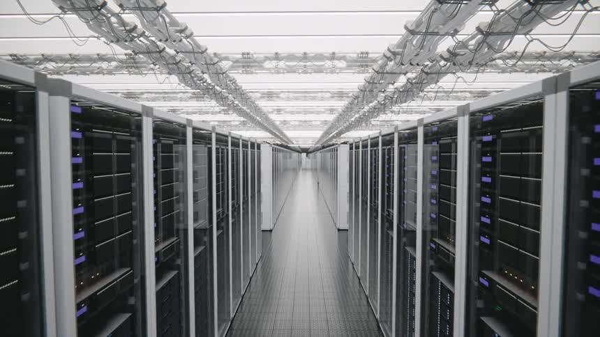 A lot of servers in a large data center