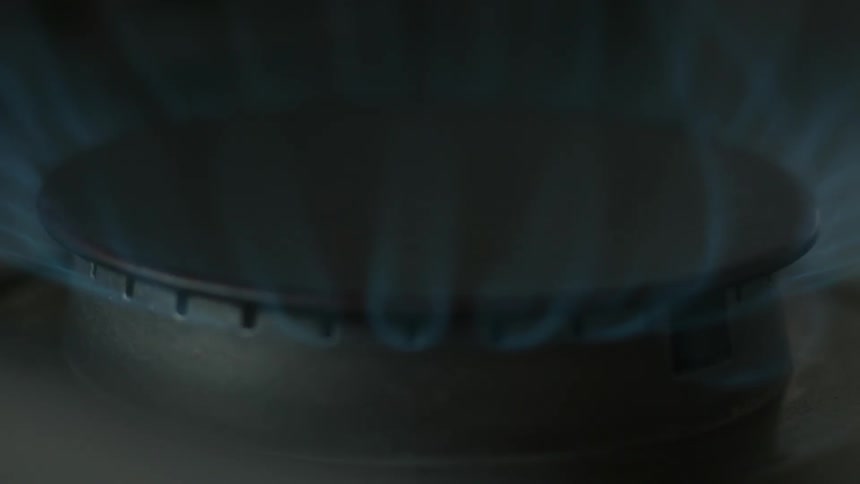 Close up of a burner igniting