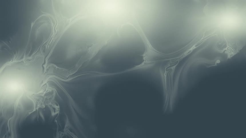 Ethereal white smoke swirls around glowing orbs on a dark, moody background