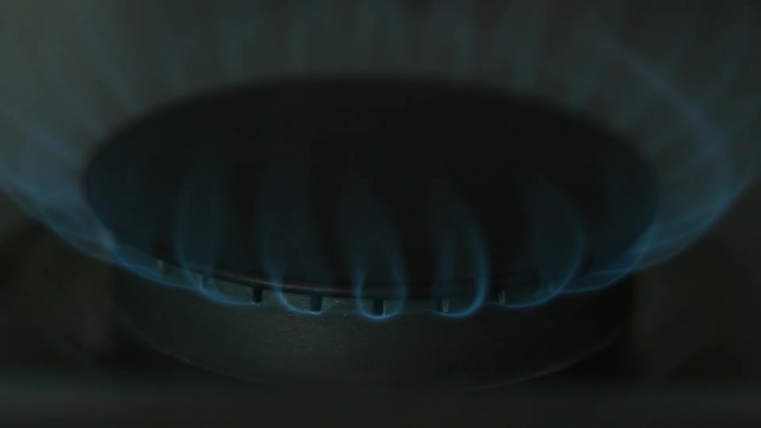 The pilot on the stove turns on