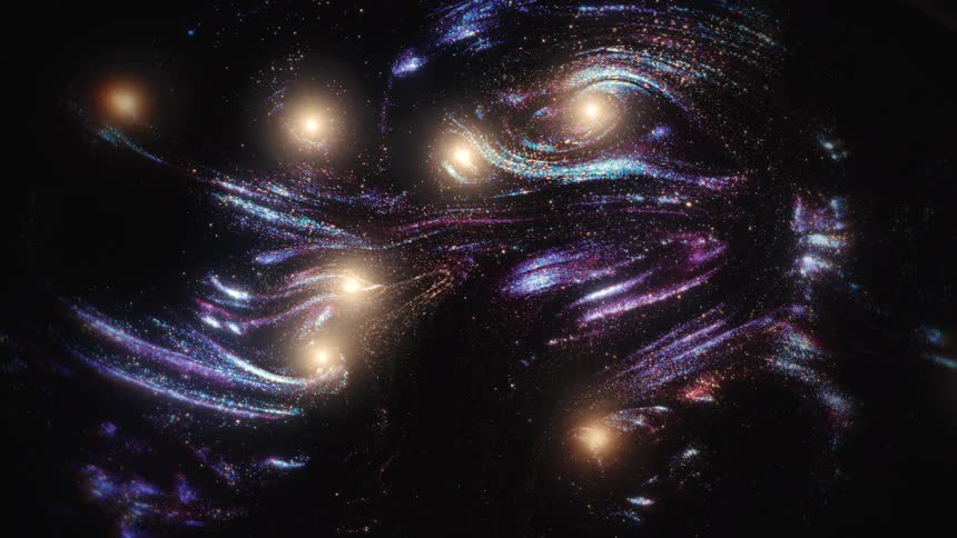 Majestic, colorful nebulae and galaxies swirl and expand in the vastness of outer space