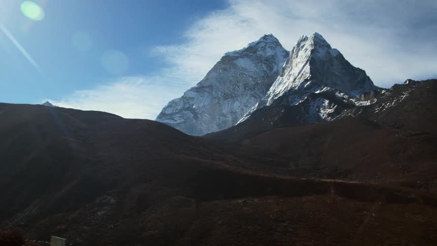 Snow covered mountains on a sunny day