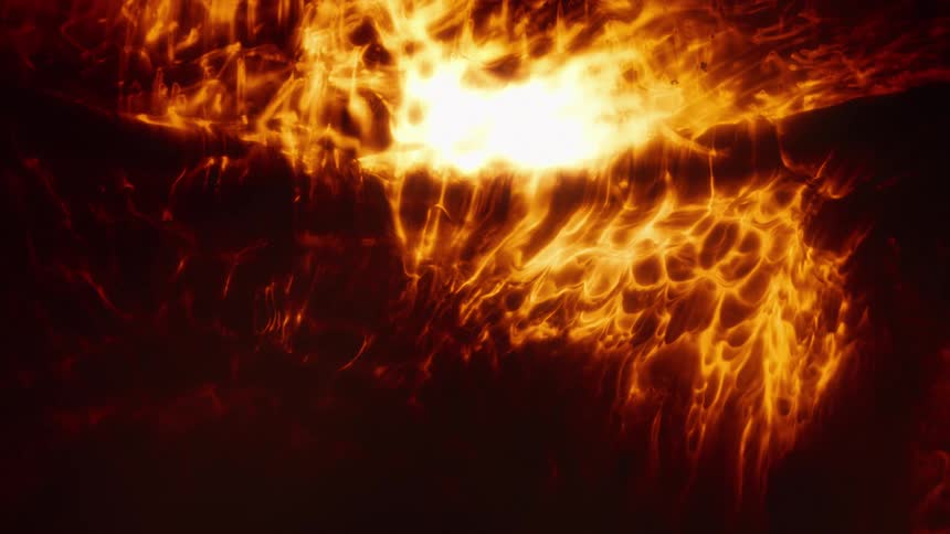 A fiery hellscape of molten liquid swirls and glows with intense heat