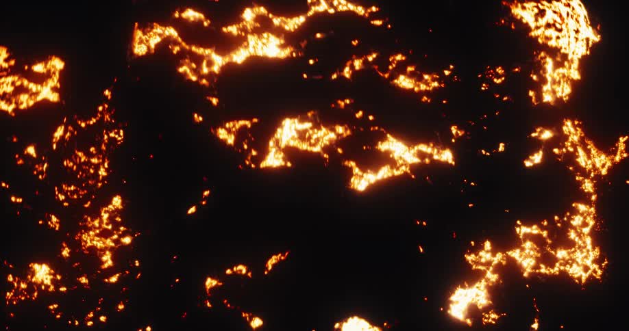 A mesmerizing close-up of smoldering embers spreading in intricate patterns against a black background