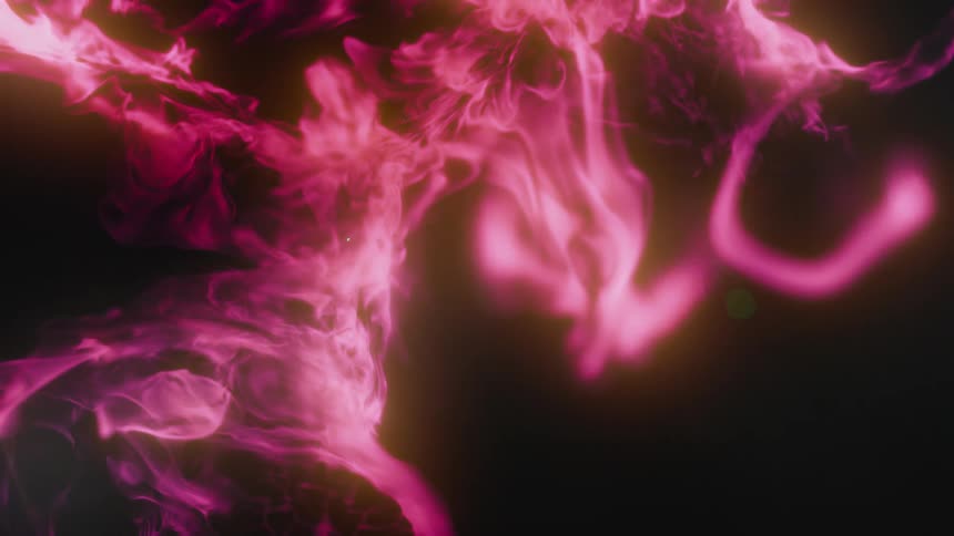 Ethereal wisps of glowing pink and magenta energy drift across a black background