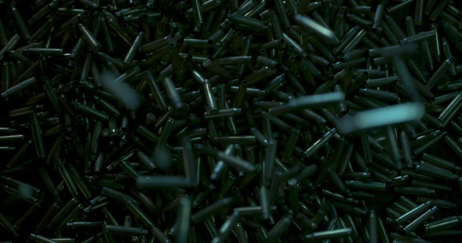 Bullets are falling into a pile