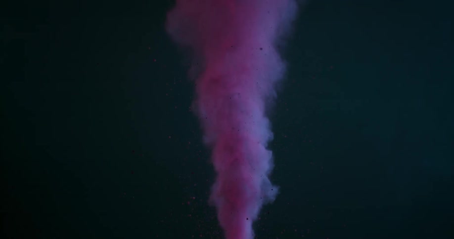 Pink smoke rises in a stream