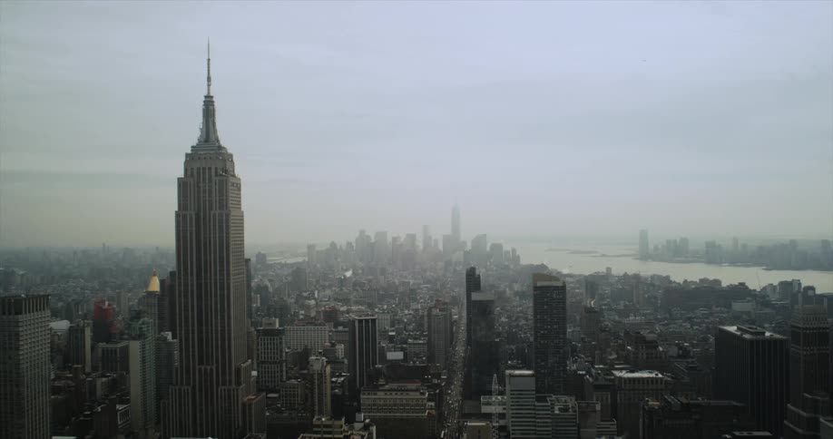 Buildings stand tall in a city