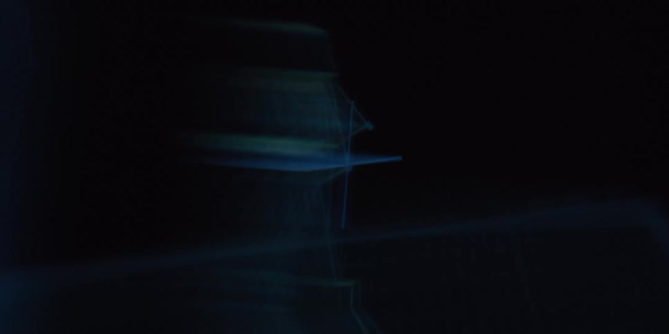 A motion capture digital skeleton of a human figure is animated to walk and run on a computer screen for biometric analysis
