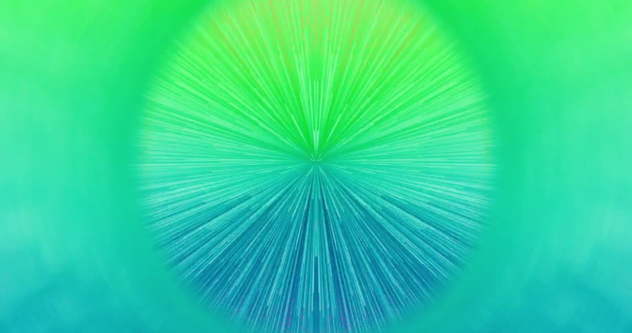 A colorful abstract orb pulsates with radiating lines of green, blue, and purple in a seamless loop