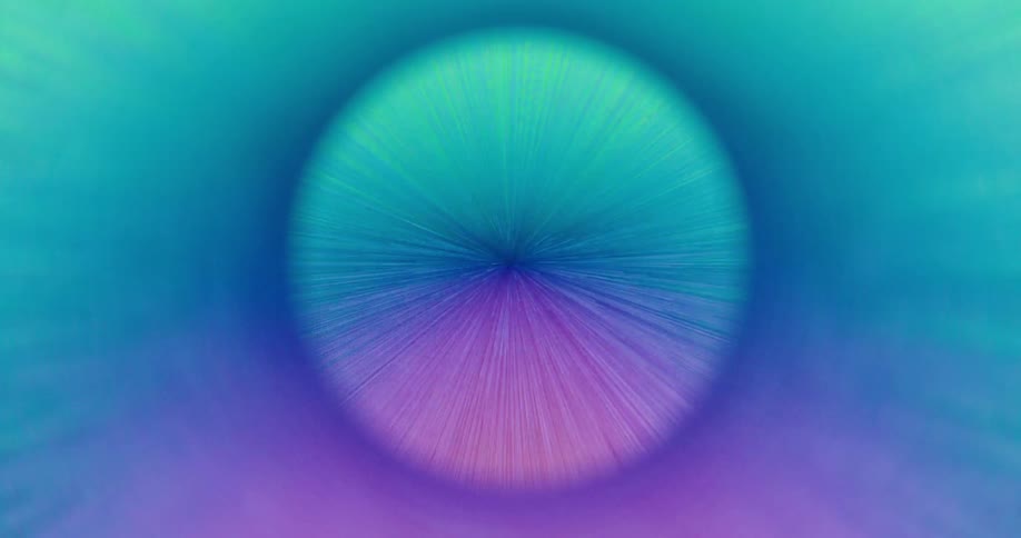 A hypnotic circle of radiating light shifts through a vibrant color palette in this abstract animated background