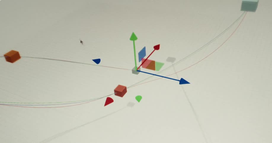 A designer manipulates 3D objects and splines on a computer screen using specialized modeling software