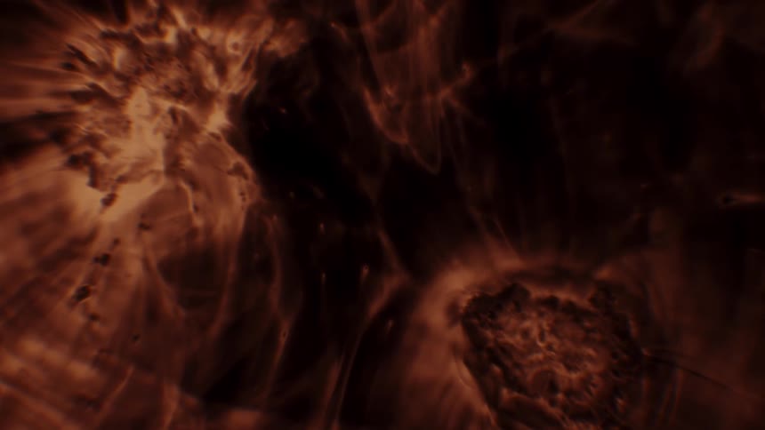 A mysterious and dark abstract background animation of pulsating red and black organic shapes