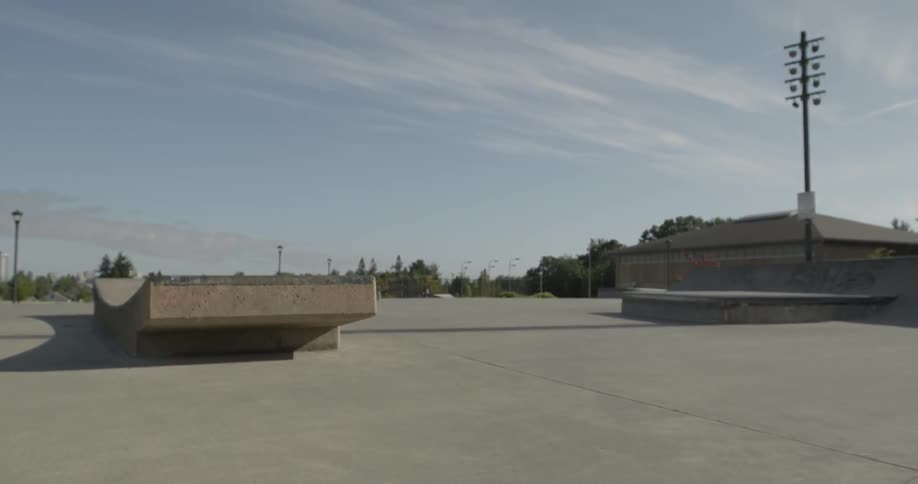 An empty skate park during the day