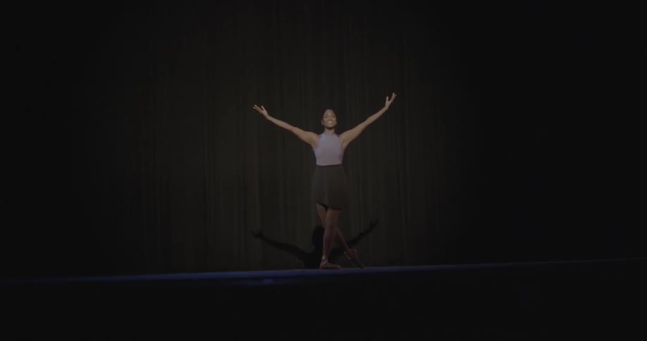 A ballerina performs on stage